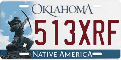 OK license plate 513XRF