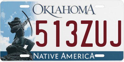 OK license plate 513ZUJ