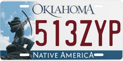 OK license plate 513ZYP