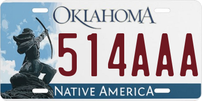 OK license plate 514AAA