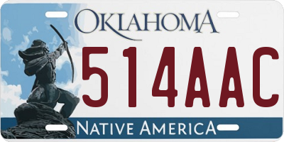 OK license plate 514AAC