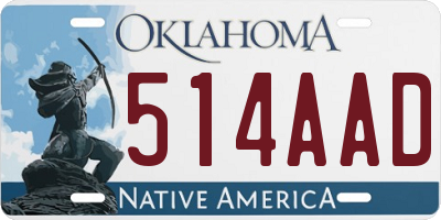 OK license plate 514AAD