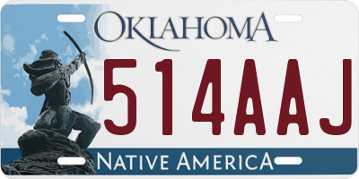 OK license plate 514AAJ