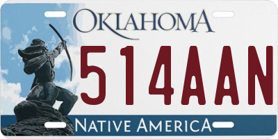 OK license plate 514AAN