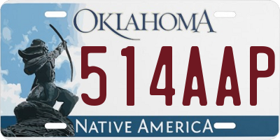 OK license plate 514AAP