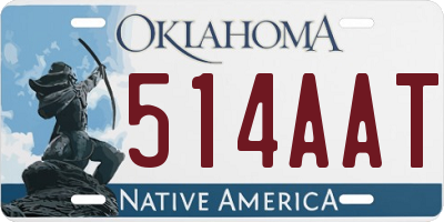 OK license plate 514AAT