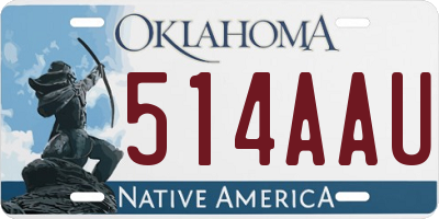 OK license plate 514AAU