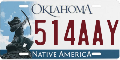 OK license plate 514AAY