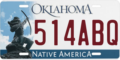 OK license plate 514ABQ