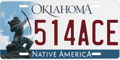 OK license plate 514ACE