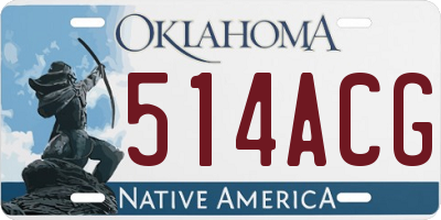 OK license plate 514ACG