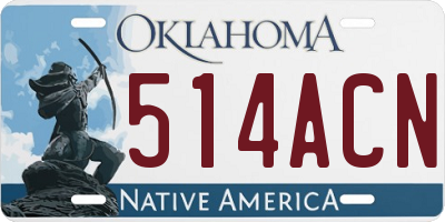 OK license plate 514ACN