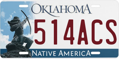 OK license plate 514ACS