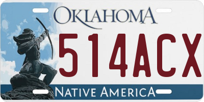 OK license plate 514ACX