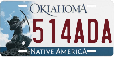 OK license plate 514ADA