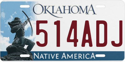 OK license plate 514ADJ