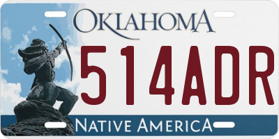 OK license plate 514ADR