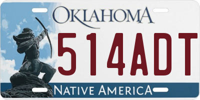 OK license plate 514ADT