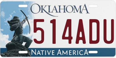 OK license plate 514ADU