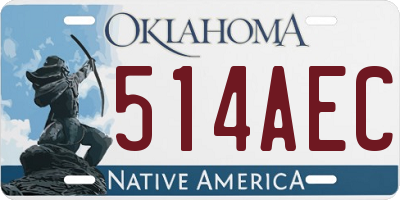 OK license plate 514AEC