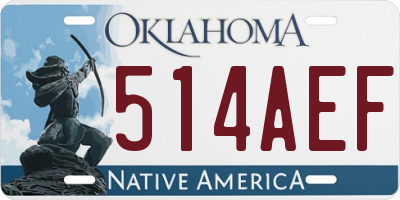 OK license plate 514AEF