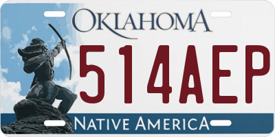 OK license plate 514AEP