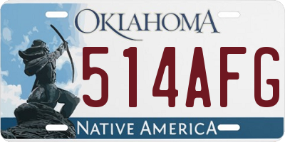 OK license plate 514AFG