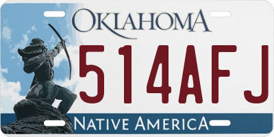 OK license plate 514AFJ