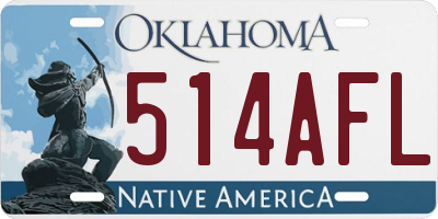 OK license plate 514AFL