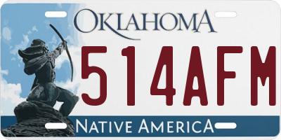 OK license plate 514AFM
