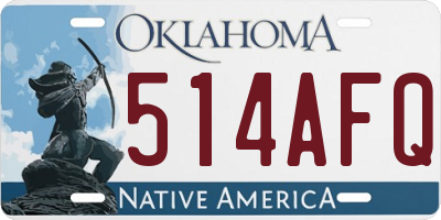OK license plate 514AFQ