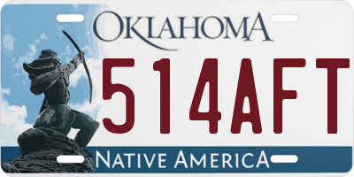 OK license plate 514AFT