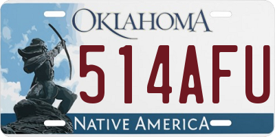 OK license plate 514AFU