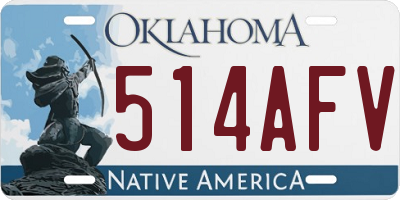 OK license plate 514AFV