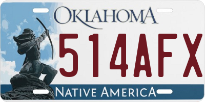 OK license plate 514AFX