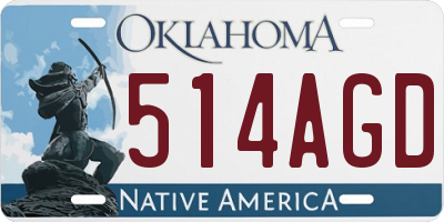 OK license plate 514AGD