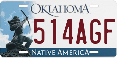 OK license plate 514AGF