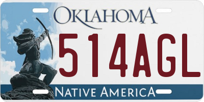 OK license plate 514AGL