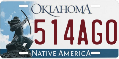 OK license plate 514AGO