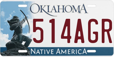 OK license plate 514AGR