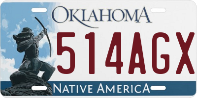 OK license plate 514AGX