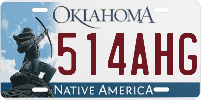 OK license plate 514AHG