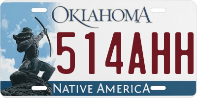 OK license plate 514AHH