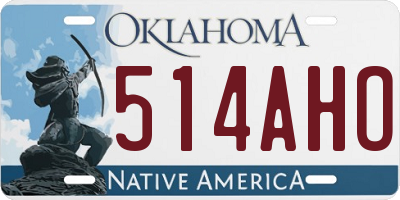 OK license plate 514AHO