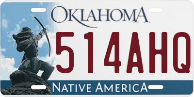 OK license plate 514AHQ