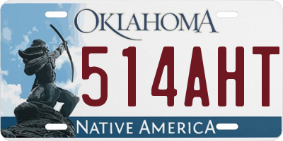 OK license plate 514AHT