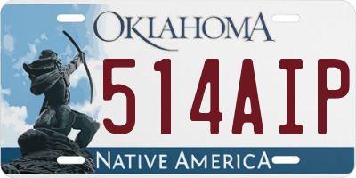 OK license plate 514AIP