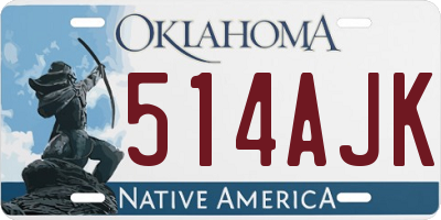 OK license plate 514AJK