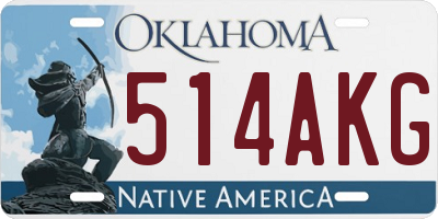 OK license plate 514AKG
