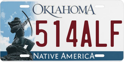 OK license plate 514ALF